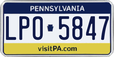 PA license plate LPO5847