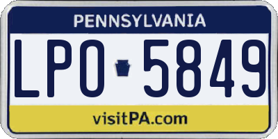 PA license plate LPO5849