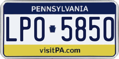 PA license plate LPO5850