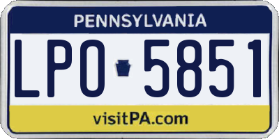 PA license plate LPO5851