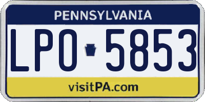 PA license plate LPO5853