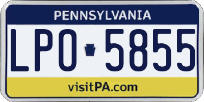 PA license plate LPO5855