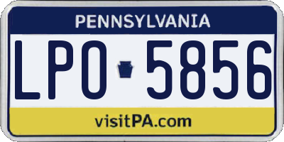 PA license plate LPO5856