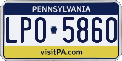 PA license plate LPO5860