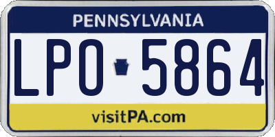 PA license plate LPO5864