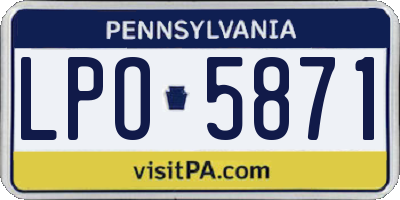 PA license plate LPO5871