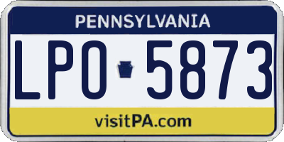 PA license plate LPO5873