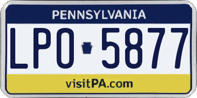 PA license plate LPO5877