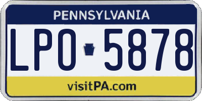 PA license plate LPO5878