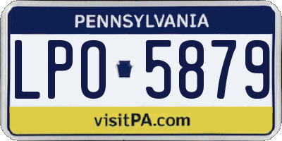 PA license plate LPO5879