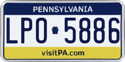 PA license plate LPO5886