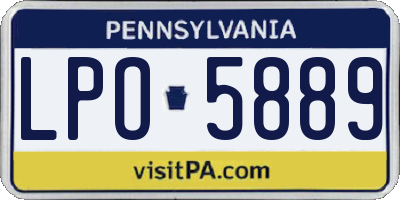 PA license plate LPO5889
