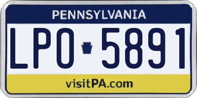 PA license plate LPO5891
