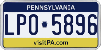 PA license plate LPO5896