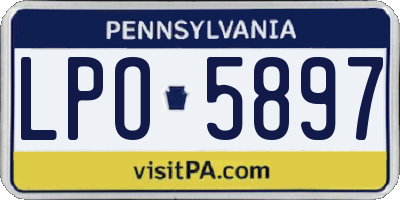PA license plate LPO5897