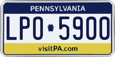 PA license plate LPO5900