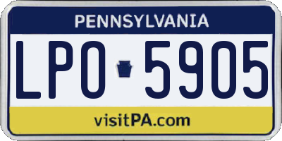 PA license plate LPO5905