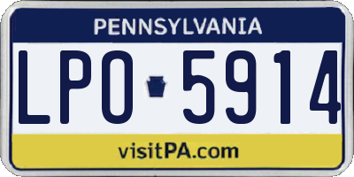 PA license plate LPO5914