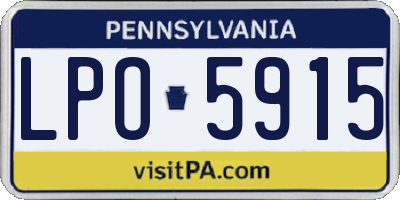 PA license plate LPO5915
