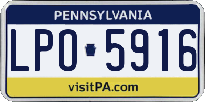 PA license plate LPO5916