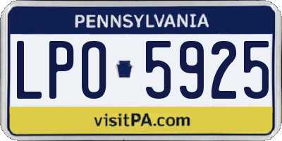 PA license plate LPO5925