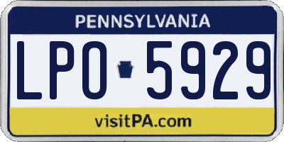 PA license plate LPO5929