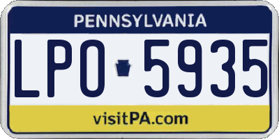 PA license plate LPO5935