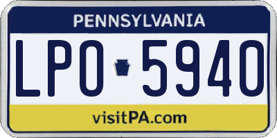 PA license plate LPO5940