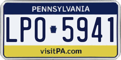 PA license plate LPO5941