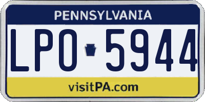 PA license plate LPO5944