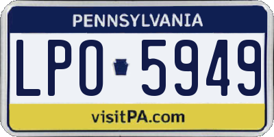 PA license plate LPO5949