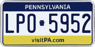 PA license plate LPO5952