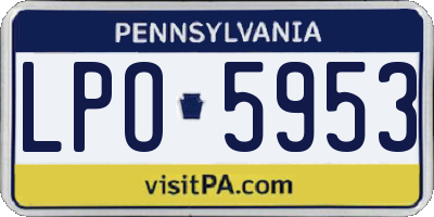 PA license plate LPO5953