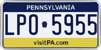 PA license plate LPO5955