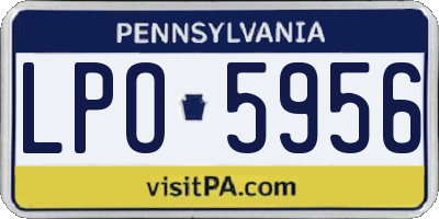 PA license plate LPO5956