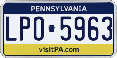 PA license plate LPO5963