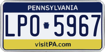 PA license plate LPO5967