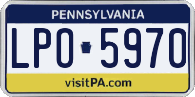 PA license plate LPO5970