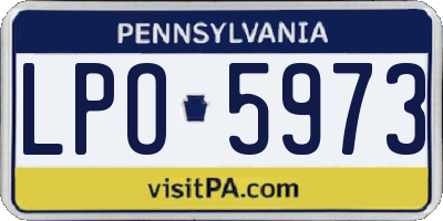 PA license plate LPO5973
