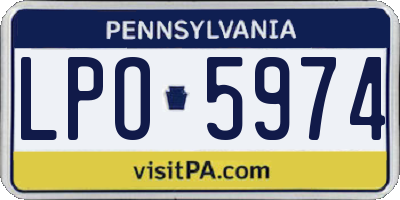 PA license plate LPO5974