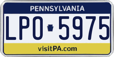 PA license plate LPO5975