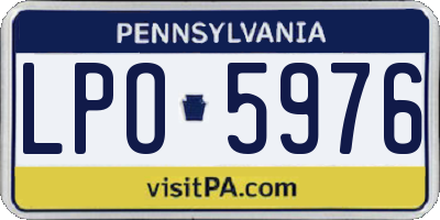 PA license plate LPO5976