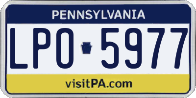 PA license plate LPO5977