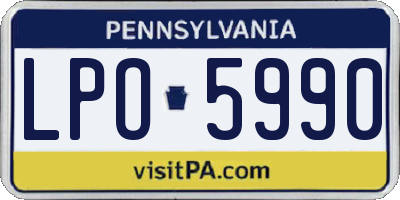 PA license plate LPO5990