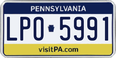 PA license plate LPO5991