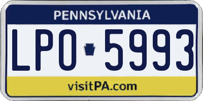 PA license plate LPO5993