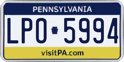 PA license plate LPO5994
