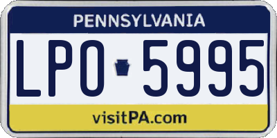 PA license plate LPO5995