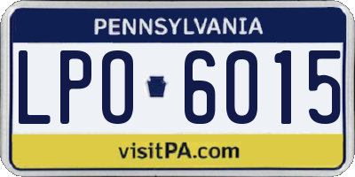 PA license plate LPO6015