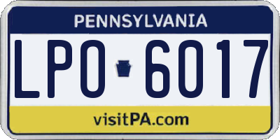 PA license plate LPO6017